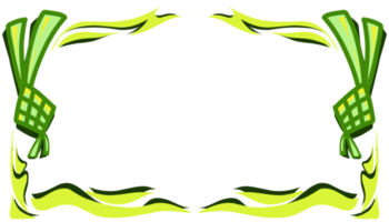 de illustratie achtergrond met een Ramadan en eid themed ontwerp, heeft een gestoomd diamant vormig rijst- of ketupat en heeft groen en geel elementen png