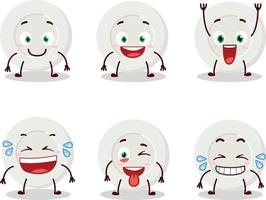 Cartoon character of plate angry expression with smile expression vector