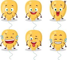 dibujos animados personaje de amarillo globo con sonrisa expresión vector