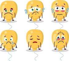 Yellow Balloon cartoon character with sad expression vector