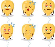 Cartoon character of yellow balloon with sleepy expression vector