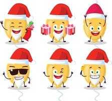 Papa Noel claus emoticones con amarillo globo dibujos animados personaje vector