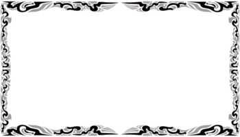 Illustration of a photo frame with a tribal design png