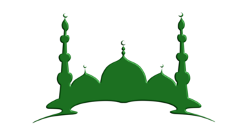 el ilustración antecedentes con un Ramadán y eid al-fitr temática diseño, eid al adha, tiene un silueta de un verde mezquita png