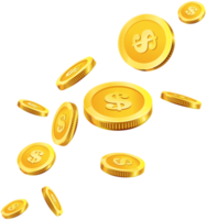 monedas oro volador png
