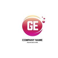 GE initial logo With Colorful Circle template vector