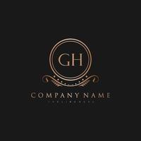 GH Letter Initial with Royal Luxury Logo Template vector