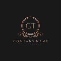 GT Letter Initial with Royal Luxury Logo Template vector