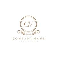 GV Letter Initial with Royal Luxury Logo Template vector