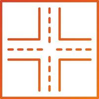 Four Way Intersection Icon Style vector