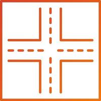 Four Way Intersection Icon Style vector