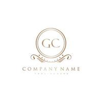 GC Letter Initial with Royal Luxury Logo Template vector