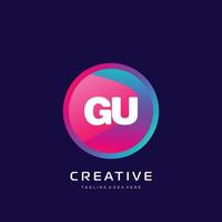 GU initial logo With Colorful template vector. vector