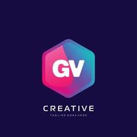 GV initial logo With Colorful template vector. vector