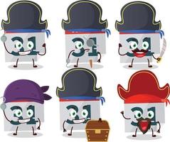 Cartoon character of december 31th calendar with various pirates emoticons vector