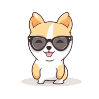 carino cane indossare occhiali da sole adesivi png