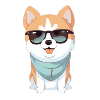 fofa cachorro vestindo oculos de sol adesivos png