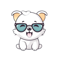 Cute Dog wearing sunglasses Stickers png