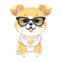 Cute Dog wearing sunglasses Stickers png