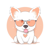 Cute Dog wearing sunglasses Stickers png