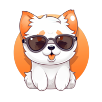 fofa cachorro vestindo oculos de sol adesivos png