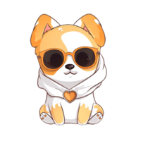 Cute Dog wearing sunglasses Stickers png