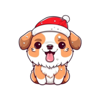 Cute Dog in christmas costumes Stickers bundle png