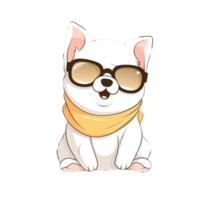fofa cachorro vestindo oculos de sol adesivos png