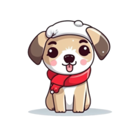 mignonne chien dans Noël costumes autocollants paquet png