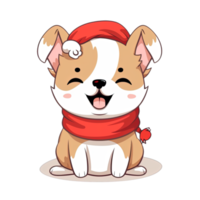 mignonne chien dans Noël costumes autocollants paquet png