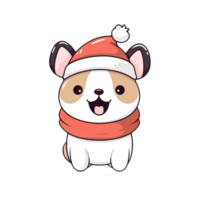 linda perro en Navidad disfraces pegatinas haz png