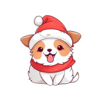 linda perro en Navidad disfraces pegatinas haz png