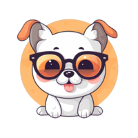 Cute Dog wearing sunglasses Stickers png