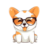 süß Hund tragen Sonnenbrille Aufkleber png