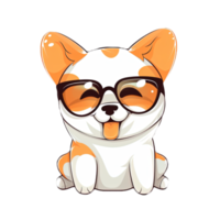 fofa cachorro vestindo oculos de sol adesivos png