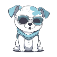 Cute Dog wearing sunglasses Stickers png