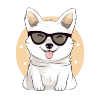 Cute Dog wearing sunglasses Stickers png