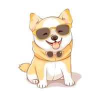 fofa cachorro vestindo oculos de sol adesivos png