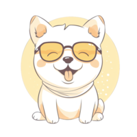 Cute Dog wearing sunglasses Stickers png