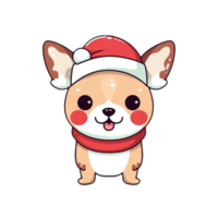 mignonne chien dans Noël costumes autocollants paquet png