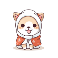 Cute Dog in christmas costumes Stickers bundle png