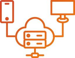 estilo de icono de computación en la nube vector