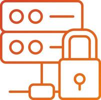 Database Lock Icon Style vector