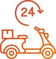 24 Hours Delivery Icon Style vector
