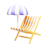 3d playa silla icono ilustración aislado o 3d representación de verano playa silla ilustración png