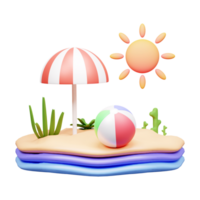 Summer holiday beach icon illustration or 3d summer icon illustration png