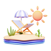 estate vacanza spiaggia icona illustrazione o 3d estate icona illustrazione png