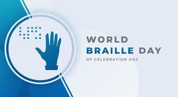 World Braille Day Celebration Vector Design Illustration for Background, Poster, Banner, Advertising, Greeting Card