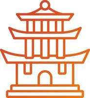 estilo de icono de pagoda vector