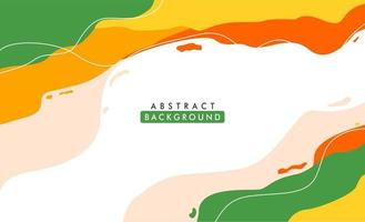 abstract background wave with green and orange color vector